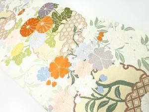 リサイクル　雪輪小花文織出し袋帯